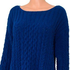 J Jill Tunic Sweater Cable Knit Large Boat Neck